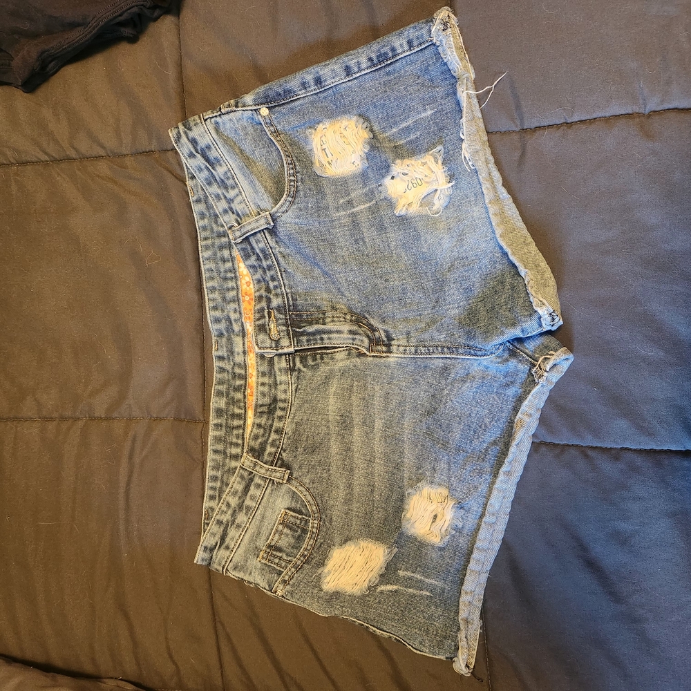 FUBU Distressed Blue Jean Shorts